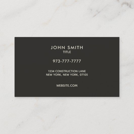 Slogans de construction Cartes de visite (Dos)