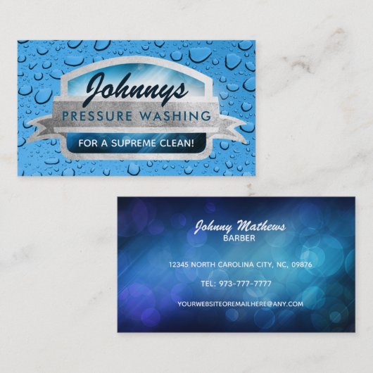 Slogans de lavage de pression Cartes de visite (Devant / Derrière)