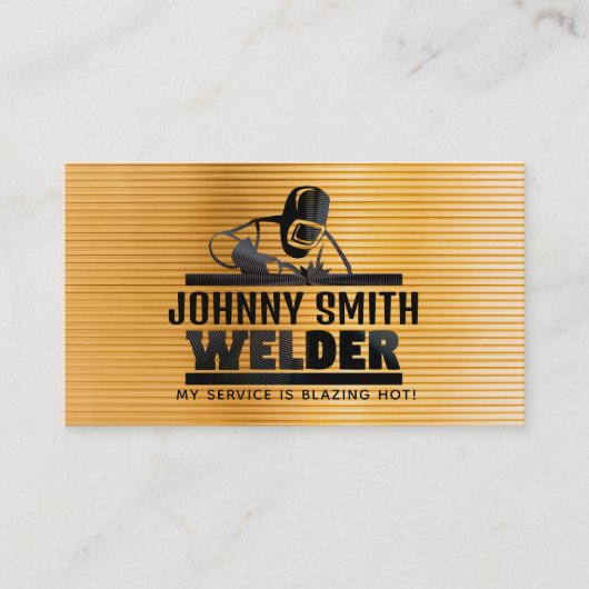 Slogans de soudure d'or Cartes de visite (Devant)