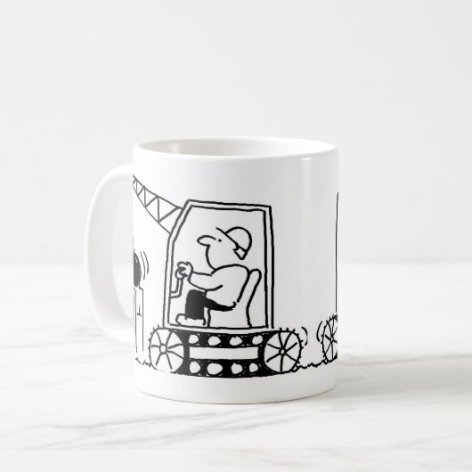 Sloop aannemer met Bulldozer Coffee Mok (Voorkant links)