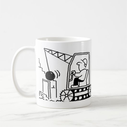 Sloop aannemer met Bulldozer Coffee Mok (Links)