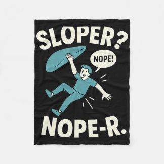 Sloper Nope-r. Rock Climbing Humor White Teal  Fleece Deken