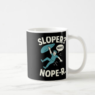 Sloper Nope-r. Rock Climbing Humor White Teal  Koffiemok