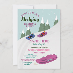 Slopes Sneeuw voor meisjes die de Birthday-wedstri Kaart