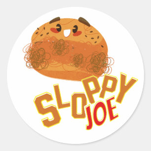 Sloppy Joe Sandwich Grappig & Schattig Sloppy Joe Ronde Sticker