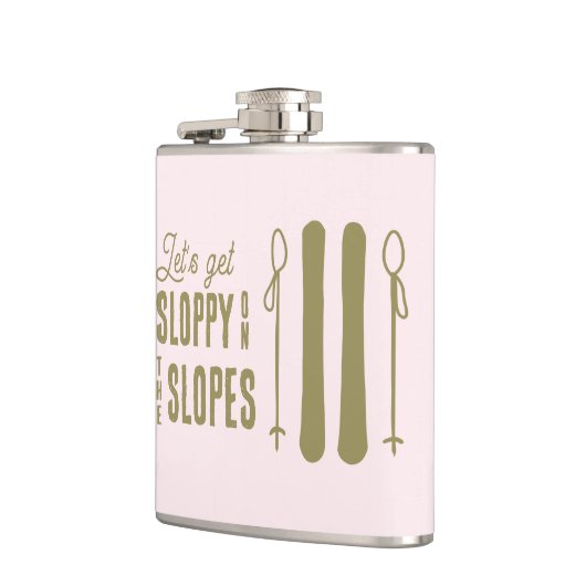 Sloppy Slopes Winter Ski vrijgezellenfeest Heupfles (Links)