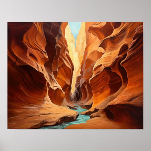 Slot Canyons Utah Landscape Art Print Poster (Voorkant)
