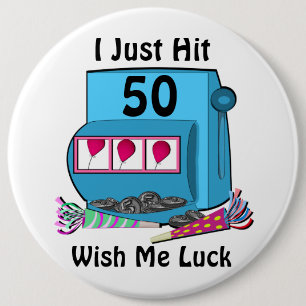 Slot Machine 50ste verjaardag Ronde Button 6,0 Cm