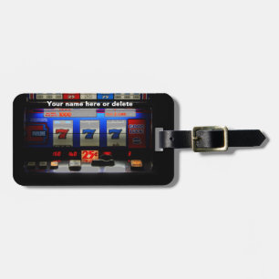 Slot Machine Gambler Bag Label Bagagelabel