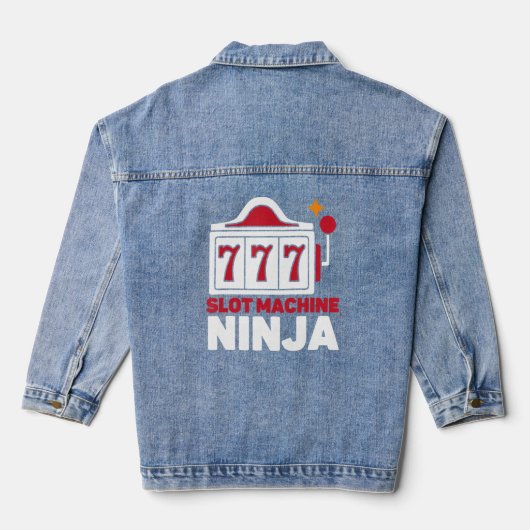 Slot Machine Ninja Casino Player Gambling Denim Jacket (Achterkant)