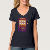 Slot Machine Pizza Jackpot Grappig Gokken Pizza Fo T-shirt (Voorkant)