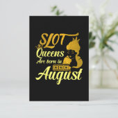 Slot Machine Queen August Birthday Kaart (Staand voorkant)