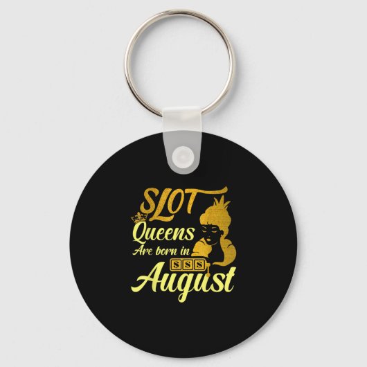 Slot Machine Queen August Birthday Sleutelhanger (Voorkant)