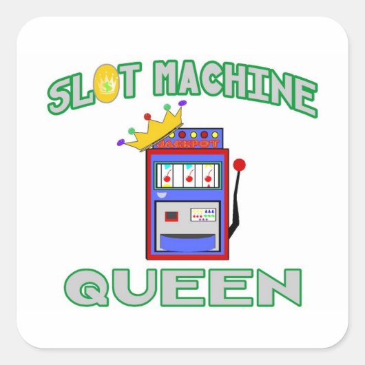 Slot Machine Queen Vierkante Sticker (Voorkant)