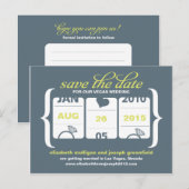 Slot Machine Save the Date - Weddenschap Aankondigingskaart (Voorkant / Achterkant)