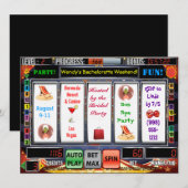Slot Machine Vegas Bachelorette Weekend Invites Kaart (Voorkant / Achterkant)