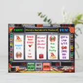 Slot Machine Vegas Bachelorette Weekend Invites Kaart (Staand voorkant)