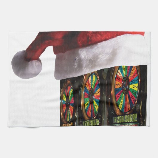 Slot-machine voor kerstVegas Theedoek (Horizontaal)