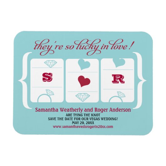 Slot Machine Weddenschap Opslaan Datum Magneet (Horizontaal)