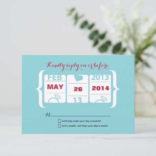 Slot Machine Weddenschap RSVP (Staand voorkant)