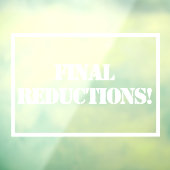 Slot Reduction Sign. Cling Raamsticker (Vel 3)