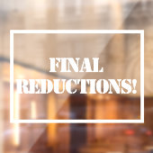 Slot Reduction Sign. Cling Raamsticker (Vel 2)