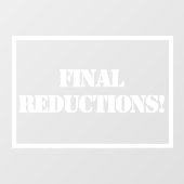 Slot Reduction Sign. Cling Raamsticker (Vel)