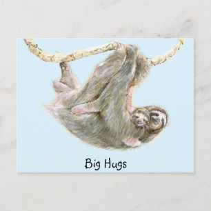 Slote, baby met mam die 'Big Hugs' verknallen Briefkaart