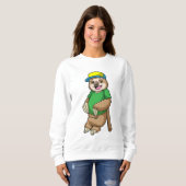 Slote bij honkbal met honkbalknuppel trui (Voorkant volledig)