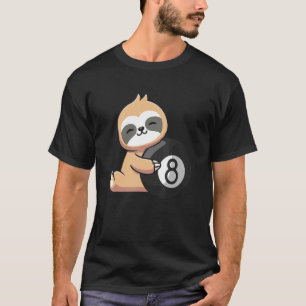 Slote Billiard Cute Sloth Holding Billiard Ball Sp T-shirt