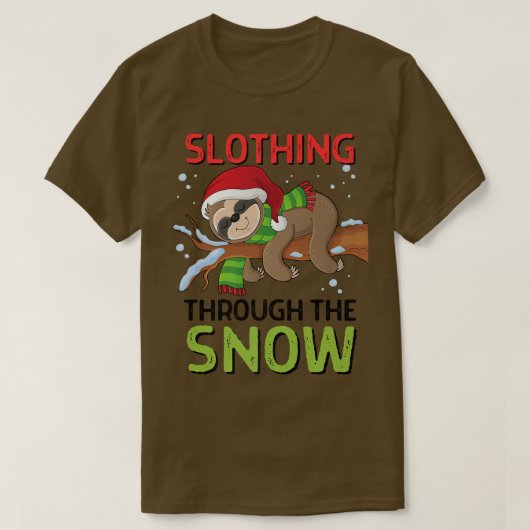 Slote door de sneeuw grappige kerstmannen t-shirt (Design voorkant)