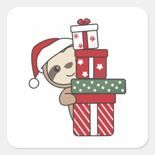 Slote kerstfeestdagen vierkante sticker (Voorkant)