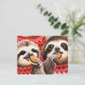 Sloten die koekjes eten en zoetjes dragen briefkaart (Staand voorkant)