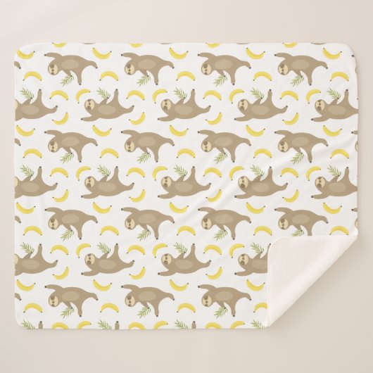 Sloten en Bananas Pattern Sherpa Deken (Voorkant (horizontaal))