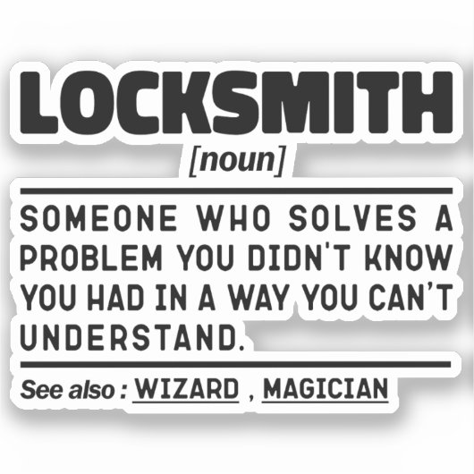 Slotenmaker Noun Certified Lock Repairer Technicia Sticker (Voorkant)