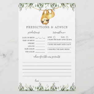 Sloth Animals Baby shower Voorspellingen en Advies