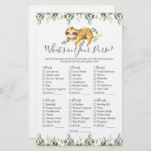 Sloth Animals Baby shower Wat zit er in je tas (Voorkant / Achterkant)