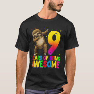 Sloth Anniversaire 9 Ans Dabbing T-Shirt 9ème Anni