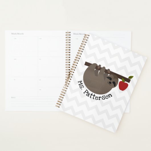 Sloth Apple Tree Chevron Professeur personnalisé (Devant avec enveloppe)