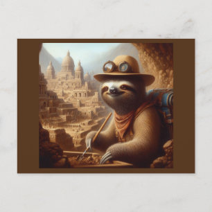 Sloth Archeologist Briefkaart