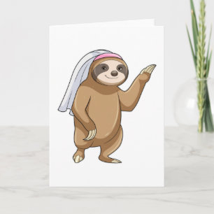 Sloth as Bride with Veil Kaart