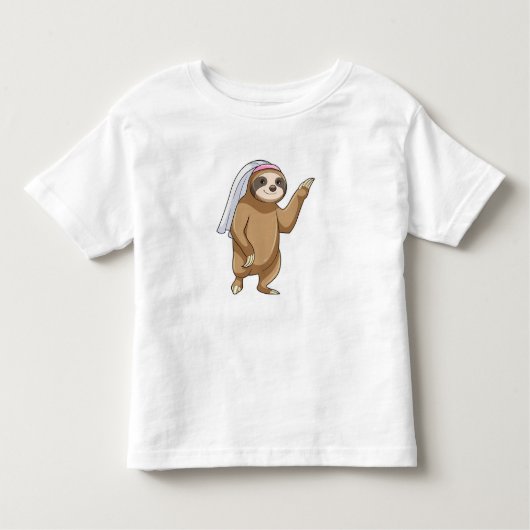 Sloth as Bride with Veil Kinder Shirts (Voorkant)