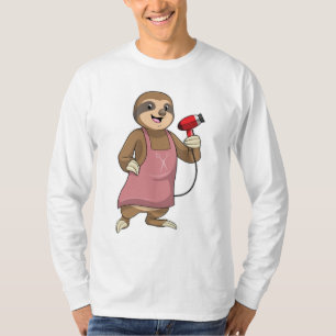 Sloth as Hair stylist with Hairdryer T-shirt