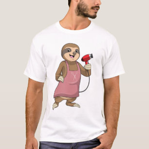 Sloth as Hair stylist with Hairdryer T-shirt