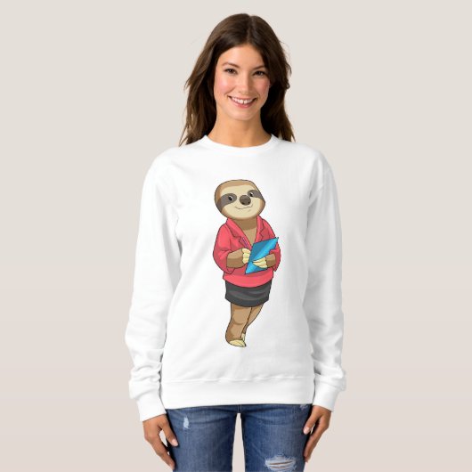 Sloth as Secretary with Notepad Trui (Voorkant volledig)