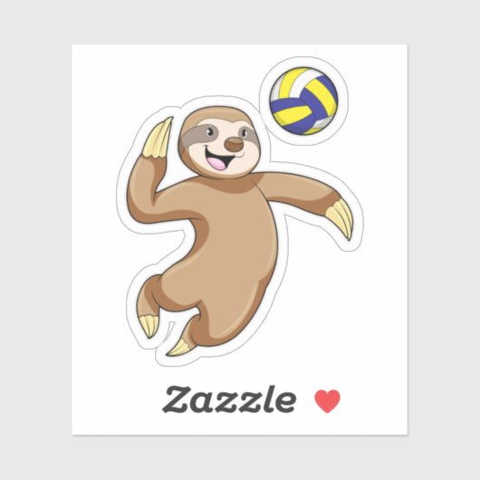 Sloth as Volleyball player with Volleyball Sticker (Vel)