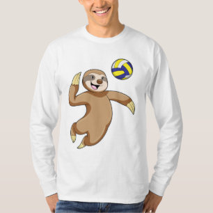 Sloth as Volleyball player with Volleyball T-shirt