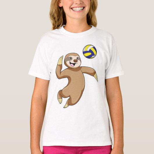 Sloth as Volleyball player with Volleyball T-shirt (Voorkant)