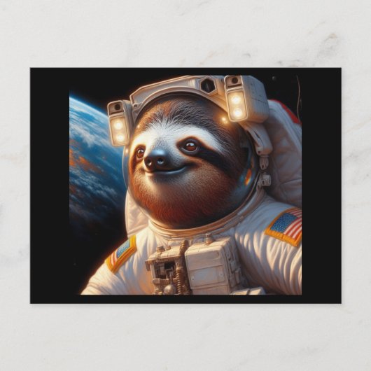 Sloth Astronaut Briefkaart (Voorkant)