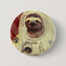 Sloth Astronaut Button
